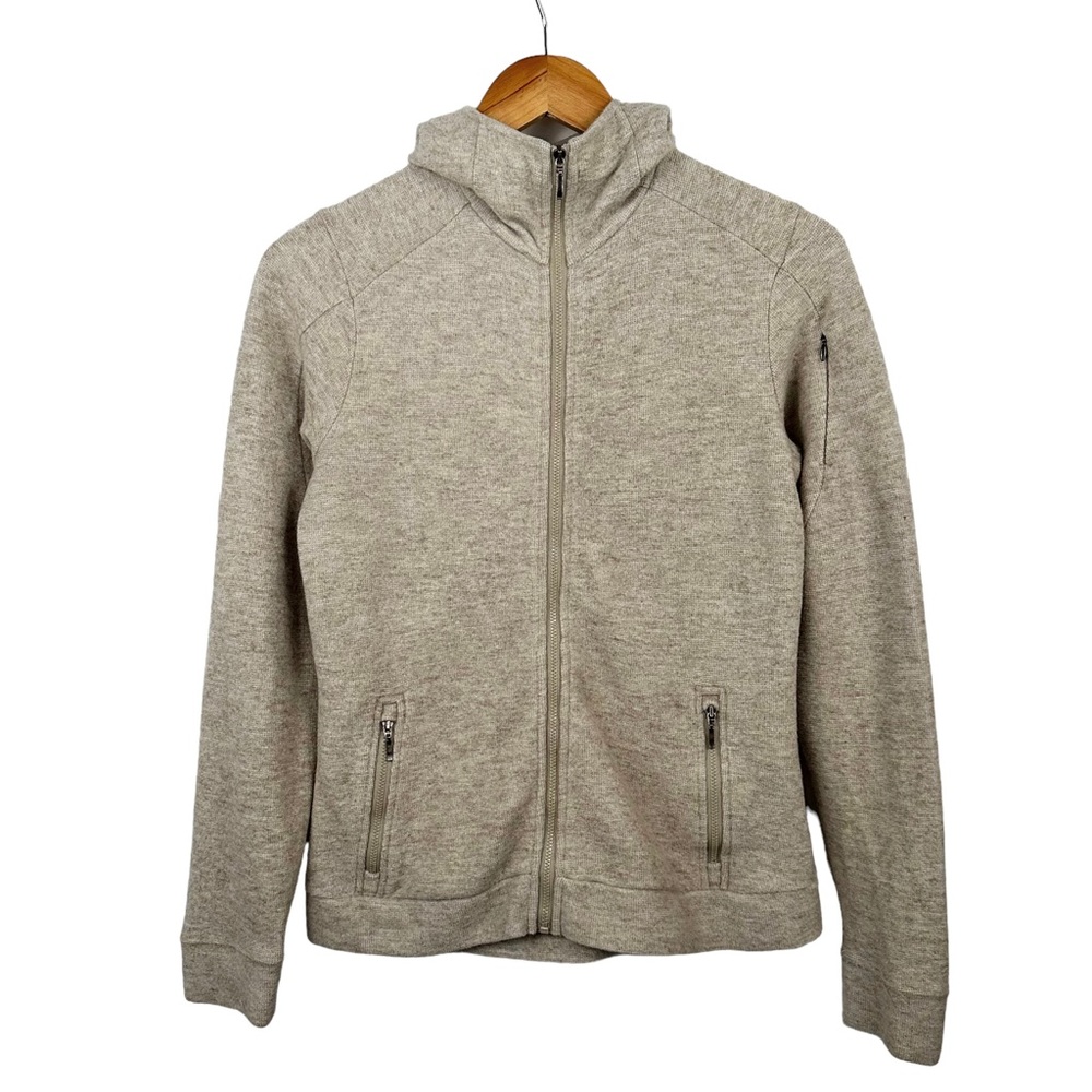 IBEX Merino Zip-Up Hoodie in oatmeal heather - Picture 10 of 10